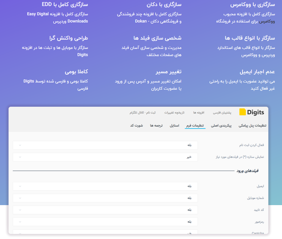 افزونه وردپرس دیجیتس